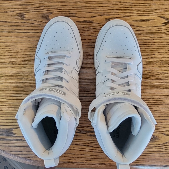 Adidas White Leather Mid Sneakers - Picture 2 of 8